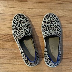 Rothys Leopard Print Slip On Sneakers 9.5